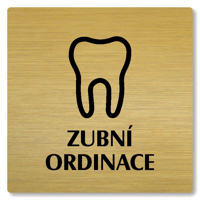 Zubní ordinace, 80x80mm, zlatá, Nevada